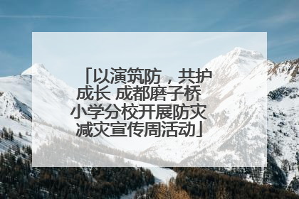 以演筑防，共护成长 成都磨子桥小学分校开展防灾减灾宣传周活动
