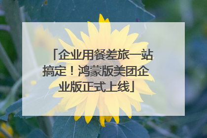 企业用餐差旅一站搞定！鸿蒙版美团企业版正式上线