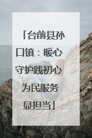 台前县孙口镇：暖心守护践初心 为民服务显担当