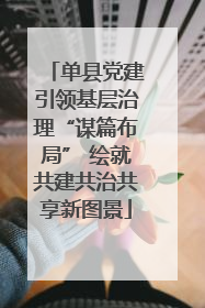 单县党建引领基层治理“谋篇布局” 绘就共建共治共享新图景