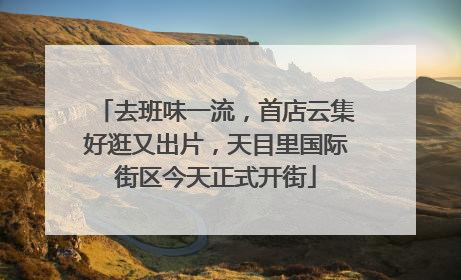 去班味一流，首店云集好逛又出片，天目里国际街区今天正式开街