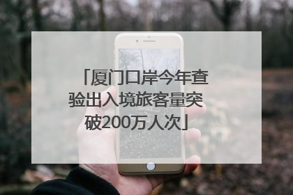 厦门口岸今年查验出入境旅客量突破200万人次