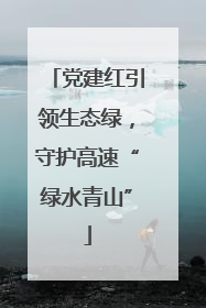 党建红引领生态绿，守护高速“绿水青山”