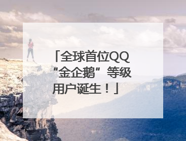 全球首位QQ“金企鹅”等级用户诞生！