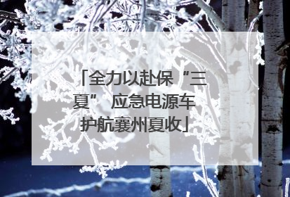 全力以赴保“三夏” 应急电源车护航襄州夏收