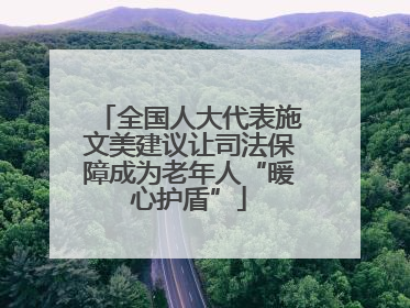 全国人大代表施文美建议让司法保障成为老年人“暖心护盾”