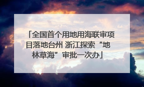 全国首个用地用海联审项目落地台州 浙江探索“地林草海”审批一次办