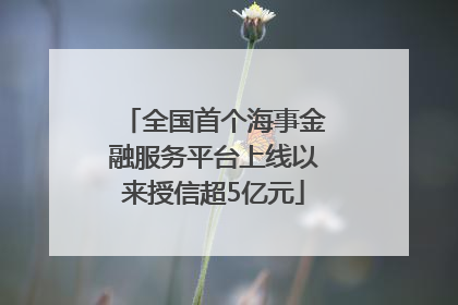 全国首个海事金融服务平台上线以来授信超5亿元