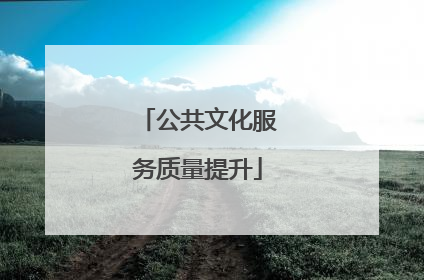 公共文化服务质量提升