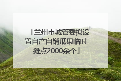 兰州市城管委拟设置自产自销瓜果临时摊点2000余个