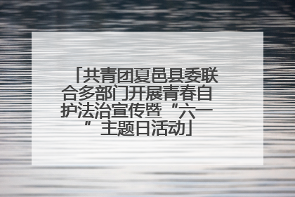 共青团夏邑县委联合多部门开展青春自护法治宣传暨“六一”主题日活动