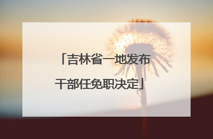 吉林省一地发布干部任免职决定