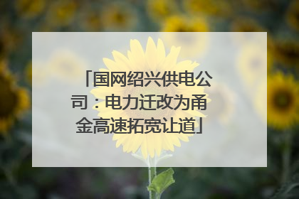 国网绍兴供电公司：电力迁改为甬金高速拓宽让道