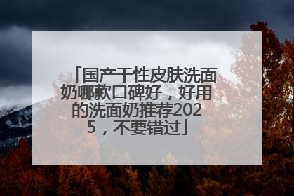 国产干性皮肤洗面奶哪款口碑好，好用的洗面奶推荐2025，不要错过