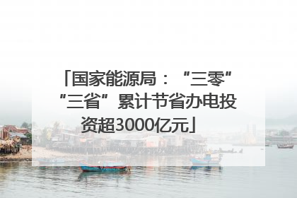国家能源局：“三零”“三省”累计节省办电投资超3000亿元
