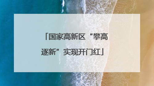 国家高新区“攀高逐新”实现开门红
