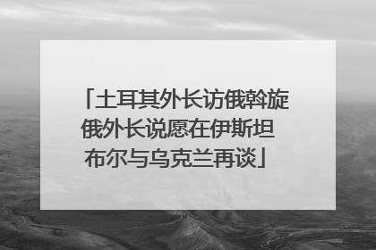 土耳其外长访俄斡旋 俄外长说愿在伊斯坦布尔与乌克兰再谈