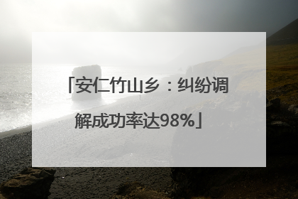 安仁竹山乡：纠纷调解成功率达98%