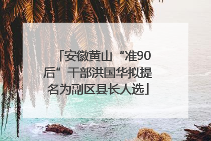 安徽黄山“准90后”干部洪国华拟提名为副区县长人选