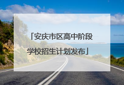 安庆市区高中阶段学校招生计划发布