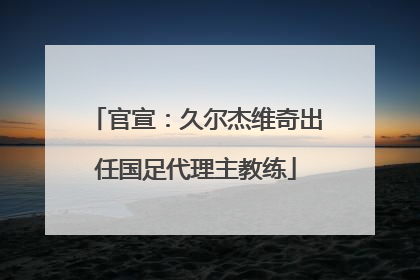 官宣：久尔杰维奇出任国足代理主教练