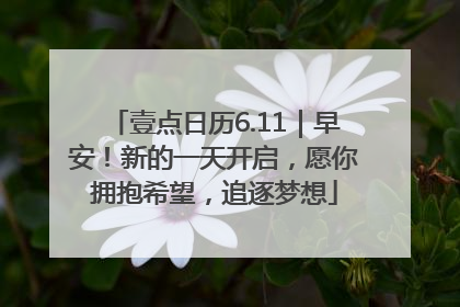 壹点日历6.11｜早安！新的一天开启，愿你拥抱希望，追逐梦想