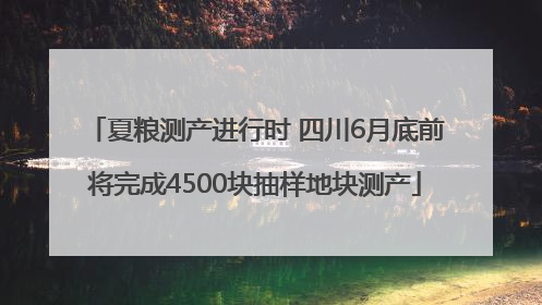 夏粮测产进行时 四川6月底前将完成4500块抽样地块测产