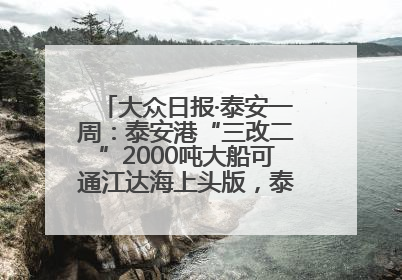 大众日报·泰安一周：泰安港“三改二”2000吨大船可通江达海上头版，泰安房产服务改革经验全省推广