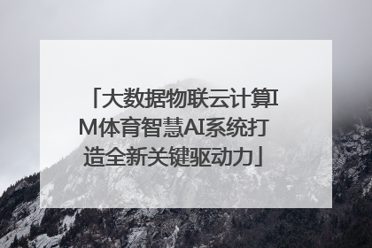 大数据物联云计算IM体育智慧AI系统打造全新关键驱动力