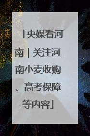 央媒看河南｜关注河南小麦收购、高考保障等内容