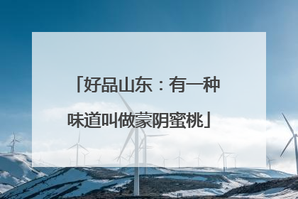 好品山东：有一种味道叫做蒙阴蜜桃