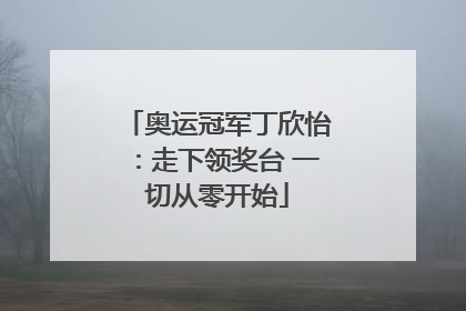 奥运冠军丁欣怡：走下领奖台 一切从零开始