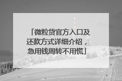 微粒贷官方入口及还款方式详细介绍，急用钱周转不用慌