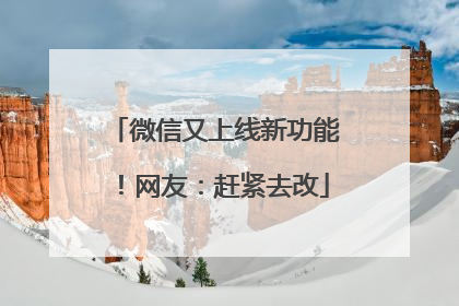 微信又上线新功能！网友：赶紧去改