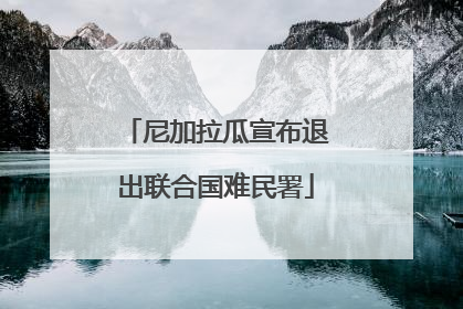 尼加拉瓜宣布退出联合国难民署