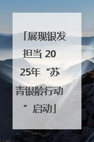 展现银发担当 2025年“苏青银龄行动”启动