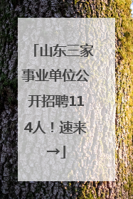 山东三家事业单位公开招聘114人！速来→
