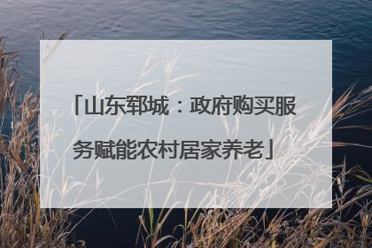 山东郓城：政府购买服务赋能农村居家养老