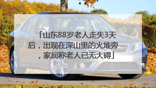 山东88岁老人走失3天后，出现在深山里的火堆旁，家属称老人已无大碍