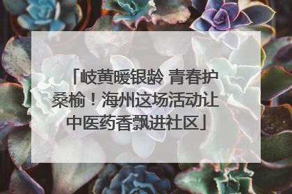 岐黄暖银龄 青春护桑榆！海州这场活动让中医药香飘进社区