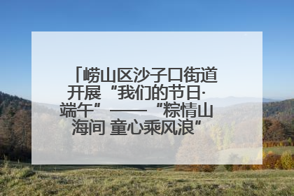 崂山区沙子口街道开展“我们的节日·端午”——“粽情山海间 童心乘风浪”文明实践活动