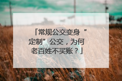 常规公交变身“定制”公交，为何老百姓不买账？