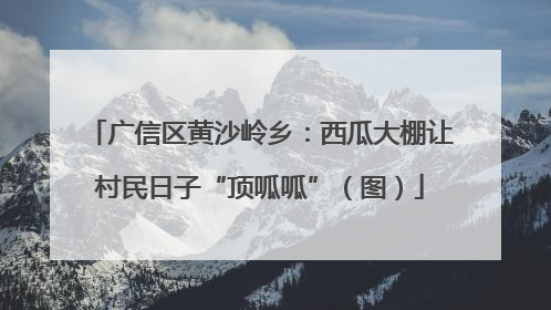 广信区黄沙岭乡：西瓜大棚让村民日子“顶呱呱”（图）