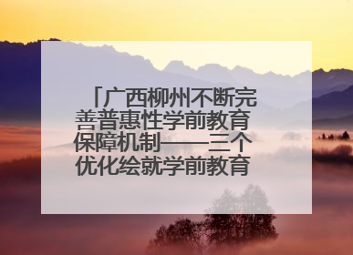 广西柳州不断完善普惠性学前教育保障机制——三个优化绘就学前教育新图景