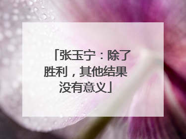 张玉宁：除了胜利，其他结果没有意义