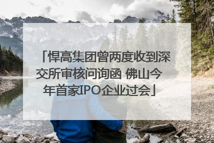 悍高集团曾两度收到深交所审核问询函 佛山今年首家IPO企业过会