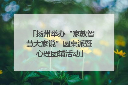 扬州举办“家教智慧大家说”圆桌派暨心理团辅活动