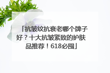 抗皱纹抗衰老哪个牌子好？十大抗皱紧致的护肤品推荐！618必囤