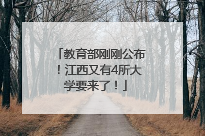 教育部刚刚公布！江西又有4所大学要来了！