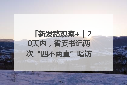 新发路观察+｜20天内，省委书记两次“四不两直”暗访，有何深意？